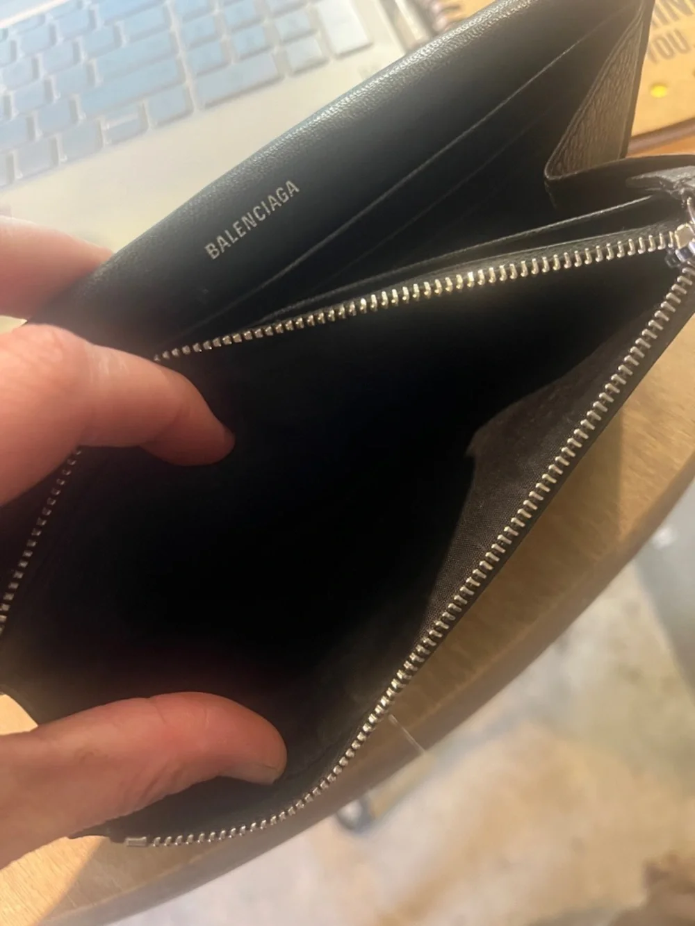 Balenciaga Black Leather Continental Wallet